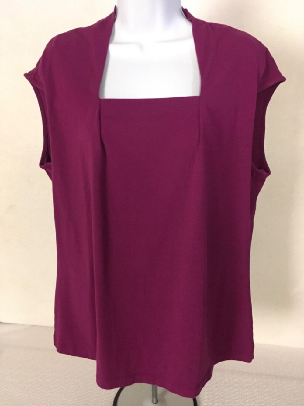 Coldwater Creak Top Women Size L Square Neck Sleeveless Purple